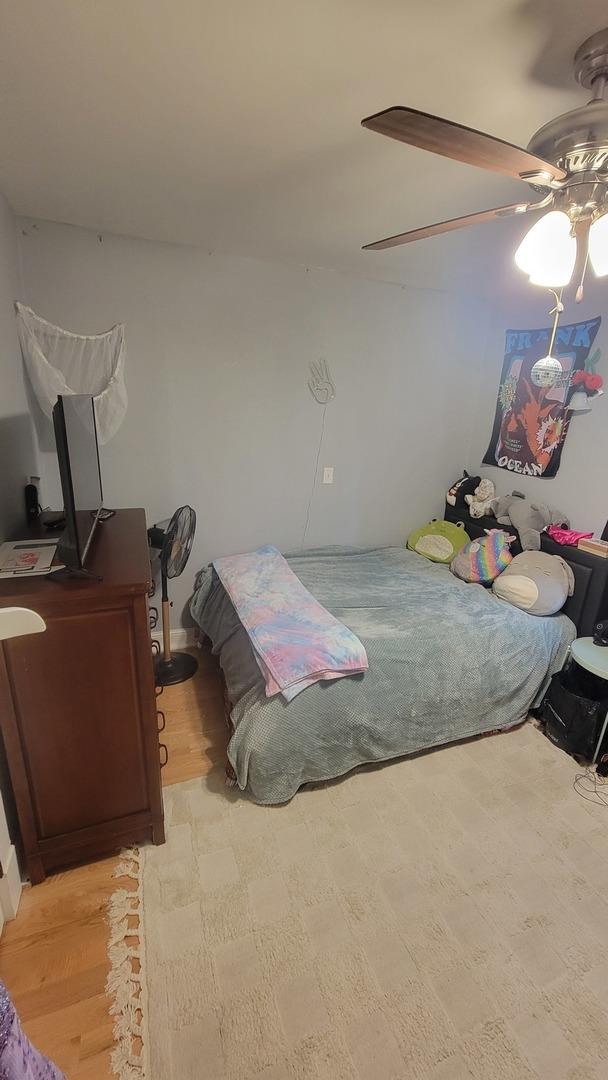 401 Dixon Ave, Rock Falls, IL 61071 - bedroom with a ceiling fan and light wood finished floors