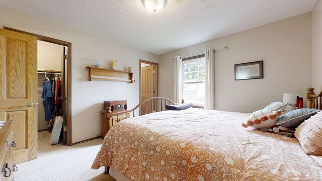 2702 Worcester Dr, Champaign, IL 61821 - bedroom with light colored carpet, a spacious closet, a closet, and a textured ceiling