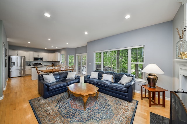 1817 2nd Pl, Saint Charles, IL 60174 - living room with light wood-type flooring, recessed lighting, and baseboards