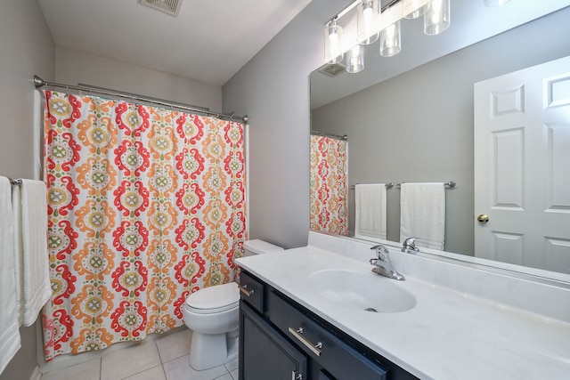 1817 2nd Pl, Saint Charles, IL 60174 - bathroom with toilet, tile patterned flooring, vanity, and curtained shower