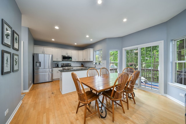 1817 2nd Pl, Saint Charles, IL 60174 - dining area with light wood finished floors, baseboards, and recessed lighting