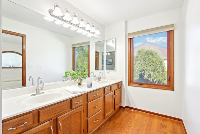 1337 E Thacker St, Schaumburg, IL 60173 - full bath with double vanity and wood finished floors