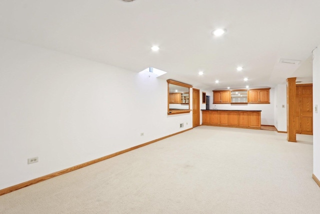 1337 E Thacker St, Schaumburg, IL 60173 - unfurnished living room featuring light carpet, baseboards, and recessed lighting
