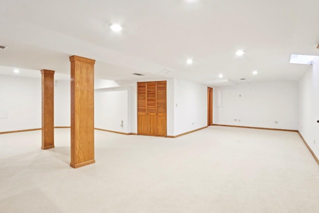 1337 E Thacker St, Schaumburg, IL 60173 - finished below grade area featuring recessed lighting, light colored carpet, and baseboards