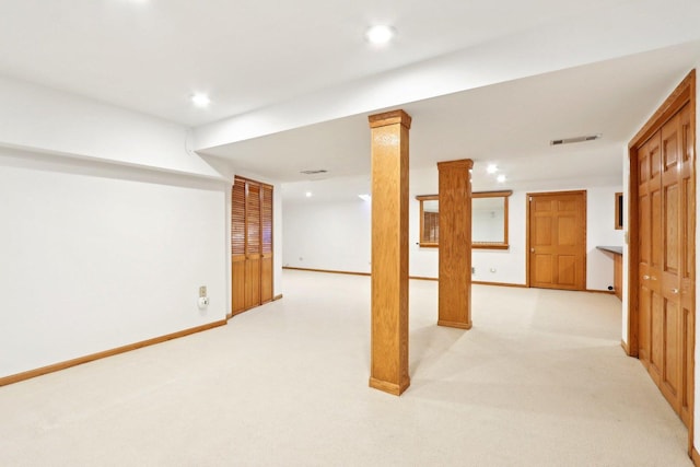 1337 E Thacker St, Schaumburg, IL 60173 - finished basement with light colored carpet, recessed lighting, and baseboards