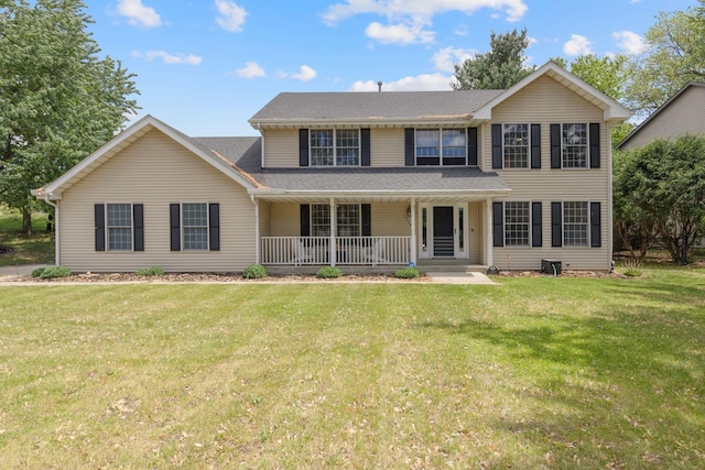 3739 Applewood Ln, Rockford, IL 61114 - view of front of home featuring a porch, a front yard, and roof with shingles
