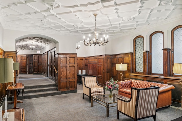 5000 S E End Ave Unit 13A, Chicago, IL 60615 - lobby featuring coffered ceiling, a wainscoted wall, and ornamental molding
