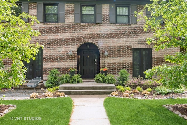 723 Gardner Rd, Flossmoor, IL 60422 - entrance to property with brick siding and a lawn