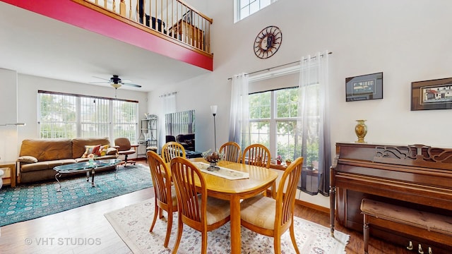 105 Grandview Ct, Volo, IL 60020 - dining area with wood finished floors and ceiling fan