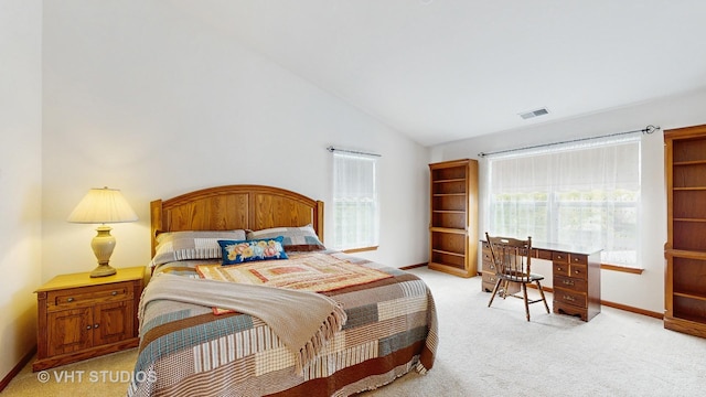 105 Grandview Ct, Volo, IL 60020 - bedroom featuring light colored carpet, lofted ceiling, and baseboards