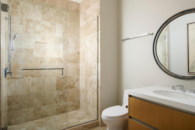 363 E Wacker Dr Unit 6106, Chicago, IL 60601 - bathroom with vanity, a shower stall, and toilet