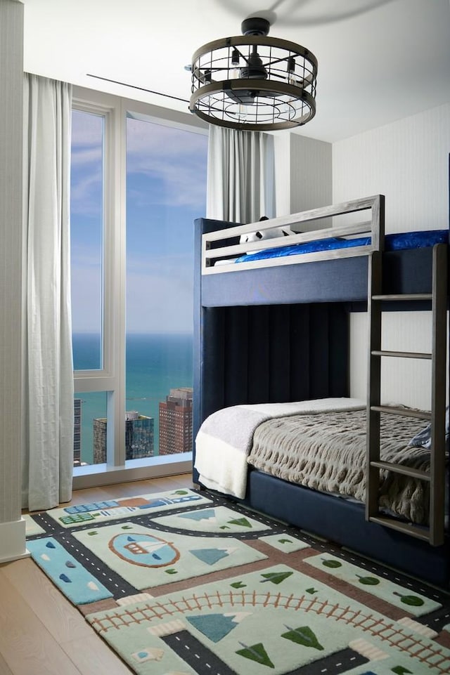 363 E Wacker Dr Unit 6106, Chicago, IL 60601 - bedroom with a water view and wood finished floors
