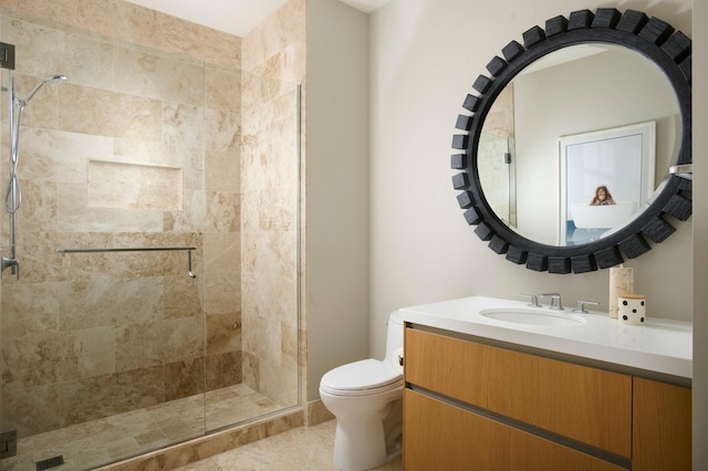 363 E Wacker Dr Unit 6106, Chicago, IL 60601 - full bathroom featuring a stall shower, toilet, and vanity
