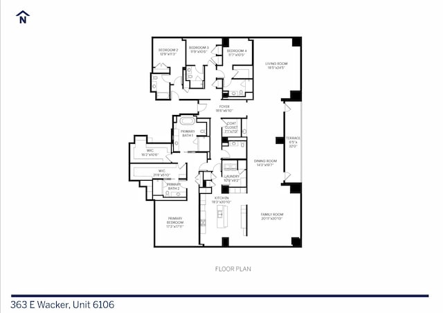 363 E Wacker Dr Unit 6106, Chicago, IL 60601 - floor plan / room layout