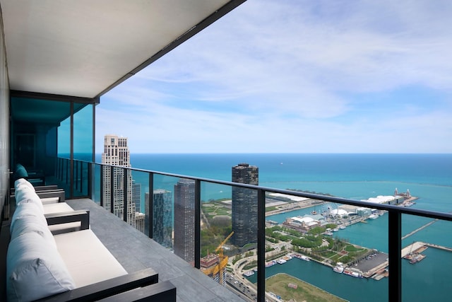 363 E Wacker Dr Unit 6106, Chicago, IL 60601 - balcony featuring a water view and a view of city