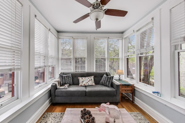 5484 S Hyde Park Blvd, Chicago, IL 60615 - sunroom / solarium featuring healthy amount of natural light, baseboards, and wood finished floors