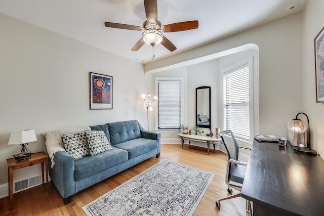5484 S Hyde Park Blvd, Chicago, IL 60615 - office with plenty of natural light, a ceiling fan, and wood finished floors