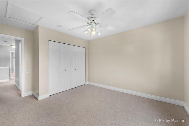 18104 Lake Shore Dr, Orland Park, IL 60467 - unfurnished bedroom featuring carpet floors, baseboards, a closet, and a ceiling fan