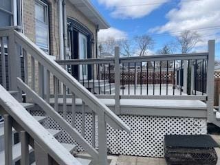 wooden terrace with stairway