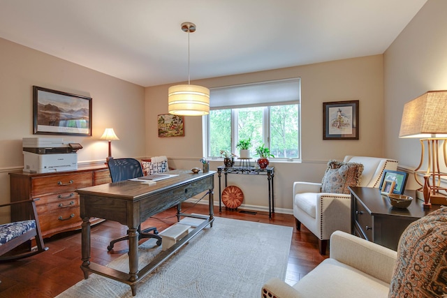 1111 S Waukegan Rd Unit 10, Lake Forest, IL 60045 - office area featuring wood finished floors and baseboards