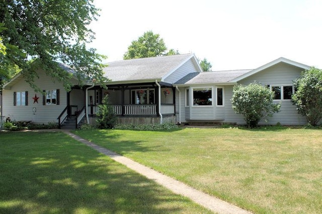 1988 S Chana Rd, Chana, IL 61015 - single story home featuring a front yard and covered porch