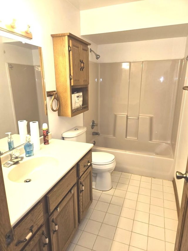 1988 S Chana Rd, Chana, IL 61015 - bathroom with vanity, tile patterned flooring, toilet, and bathing tub / shower combination