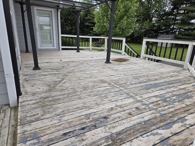 1988 S Chana Rd, Chana, IL 61015 - wooden deck with a pergola