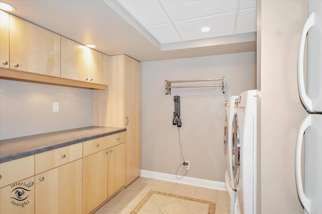 616 E Hillside Ave, Barrington, IL 60010 - laundry area featuring light tile patterned flooring, recessed lighting, and washer / dryer