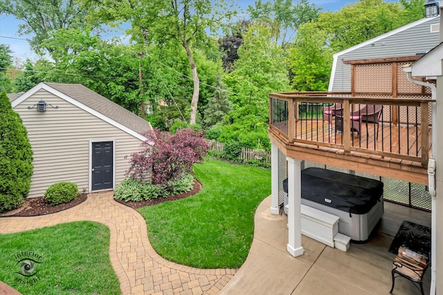616 E Hillside Ave, Barrington, IL 60010 - view of yard with a wooden deck and a hot tub