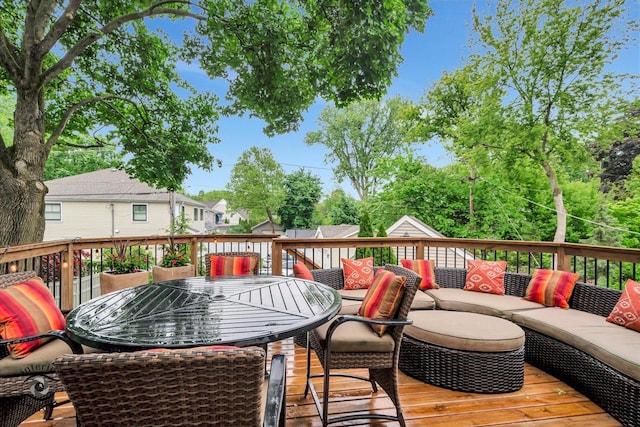 616 E Hillside Ave, Barrington, IL 60010 - wooden terrace with outdoor lounge area and outdoor dining area