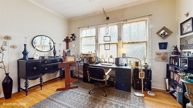 1655 N Francisco Ave, Chicago, IL 60647 - office with ornamental molding and wood finished floors