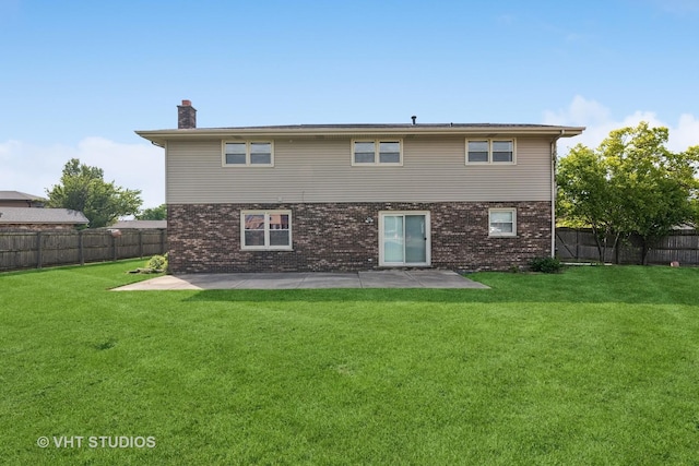 12809 W Meadowview Ln, Homer Glen, IL 60491 - rear view of property featuring a chimney, a patio area, and brick siding