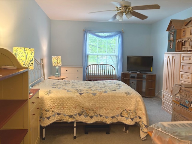 1127 N Red Oak Cir Unit 2, Round Lake Beach, IL 60073 - bedroom with carpet and a ceiling fan