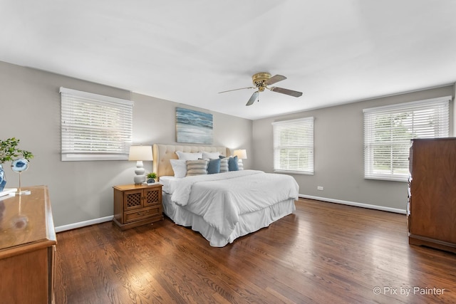 570 E Carpenter Dr, Palatine, IL 60074 - bedroom featuring dark wood finished floors and ceiling fan
