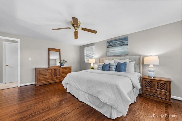 570 E Carpenter Dr, Palatine, IL 60074 - bedroom with wood finished floors and ceiling fan