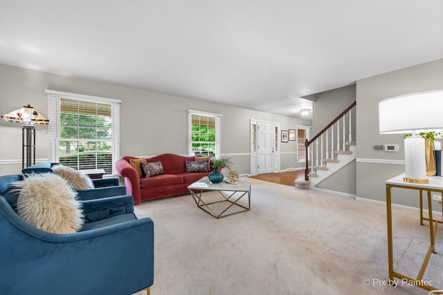 570 E Carpenter Dr, Palatine, IL 60074 - living room featuring stairs and carpet floors