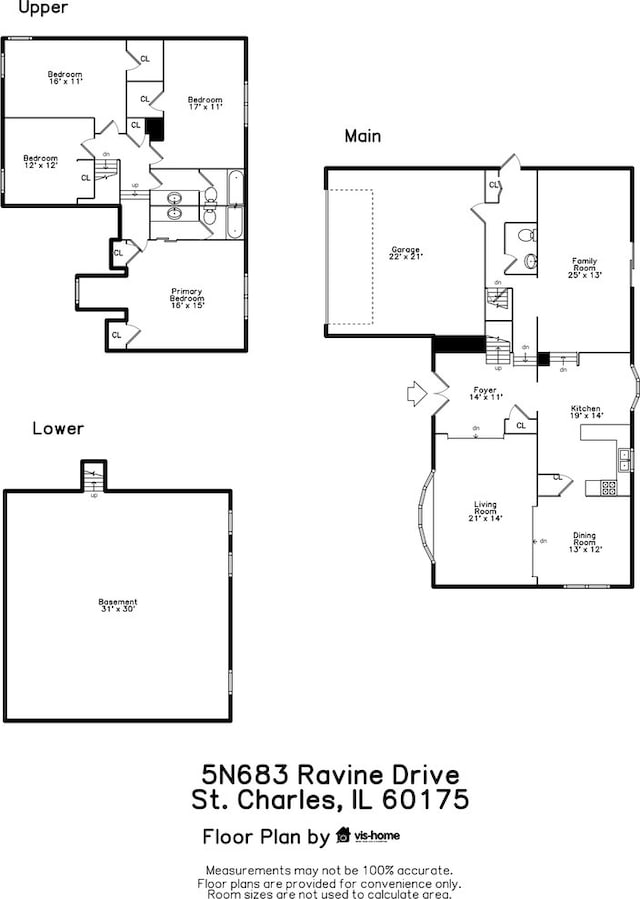 5N683 Ravine Dr, Saint Charles, IL 60175 - floor plan / room layout