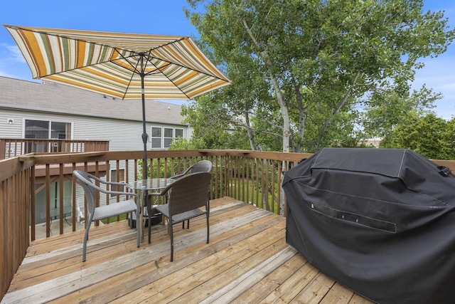3132 Ollerton Ave, Aurora, IL 60502 - deck with grilling area, outdoor dining area, and french doors