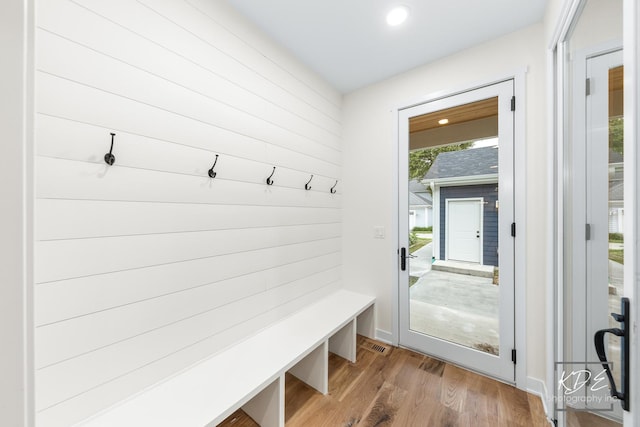 715 N Brainard St, Naperville, IL 60563 - mudroom featuring wood finished floors, healthy amount of natural light, and recessed lighting
