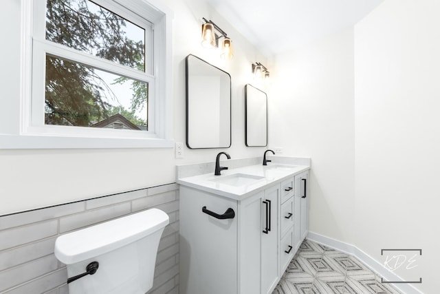 715 N Brainard St, Naperville, IL 60563 - bathroom with double vanity and toilet
