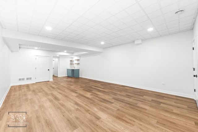 715 N Brainard St, Naperville, IL 60563 - finished basement featuring light wood-style flooring and recessed lighting