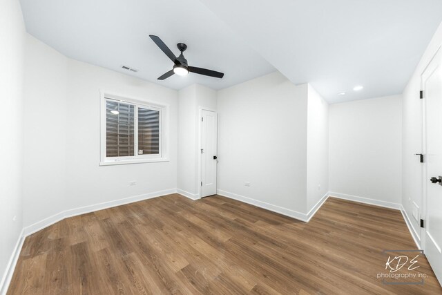 715 N Brainard St, Naperville, IL 60563 - spare room with ceiling fan and wood finished floors