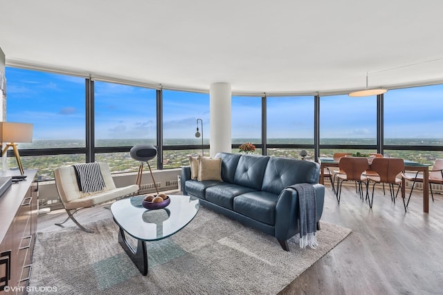 5415 N Sheridan Rd Unit 5011, Chicago, IL 60640 - living room with wood finished floors and a wall of windows