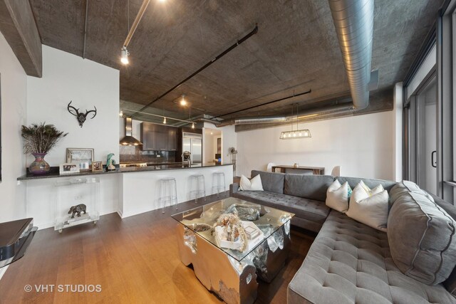 240 E Illinois St Unit 402, Chicago, IL 60611 - living area with wood finished floors