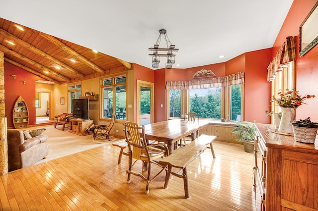 4916 Country Springs Dr, Johnsburg, IL 60051 - dining area with light wood-type flooring and wooden ceiling