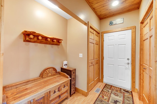 4916 Country Springs Dr, Johnsburg, IL 60051 - entrance foyer with wood ceiling, recessed lighting, baseboards, and light wood-type flooring