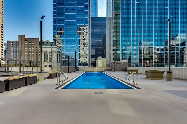 345 N Lasalle Blvd Unit 3602, Chicago, IL 60654 - community pool with a patio area and a view of city