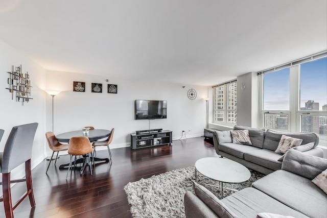 345 N Lasalle Blvd Unit 3602, Chicago, IL 60654 - living area featuring wood finished floors and baseboards
