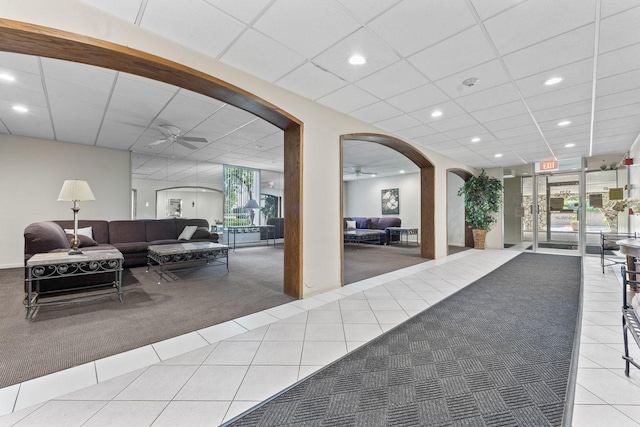 1331 S Finley Rd Unit 114, Lombard, IL 60148 - building lobby with a paneled ceiling and recessed lighting