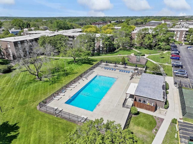 1331 S Finley Rd Unit 114, Lombard, IL 60148 - bird's eye view of a pool